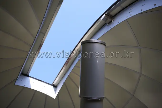 Interior view of Chilgapsan Observatory dome with telescope equipment