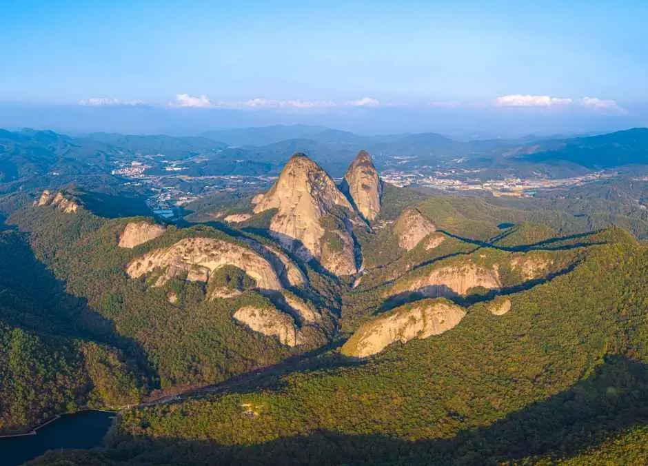 Aerial view of Maisan Mountain